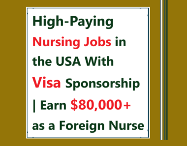 nursing jobs USA visa sponsorship