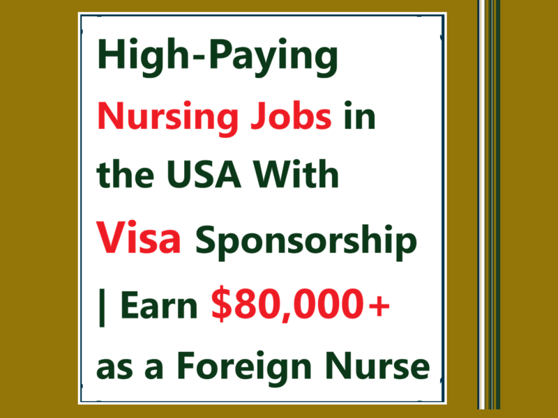 nursing jobs USA visa sponsorship
